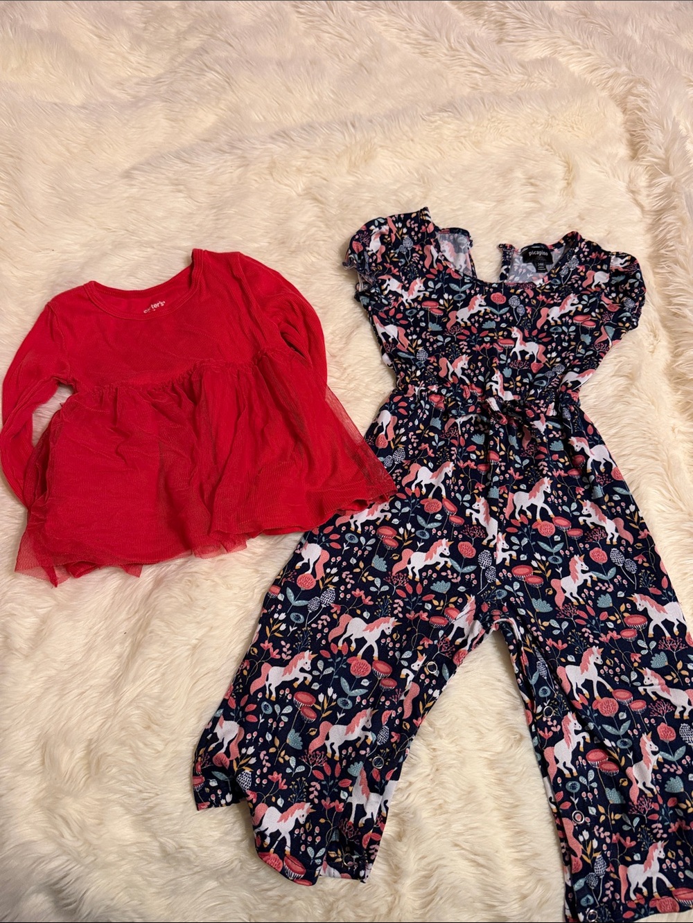 Carter's Bright Red Ribbed Long Sleeve Top